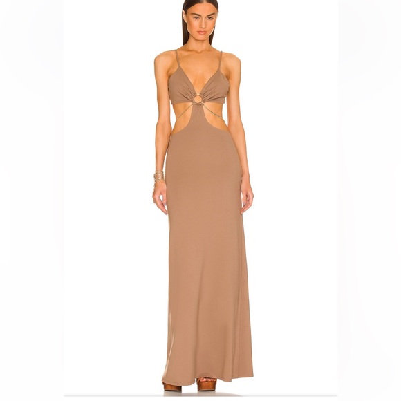 Dundas Jade Maxi Dress in Sand - Picture 2 of 13